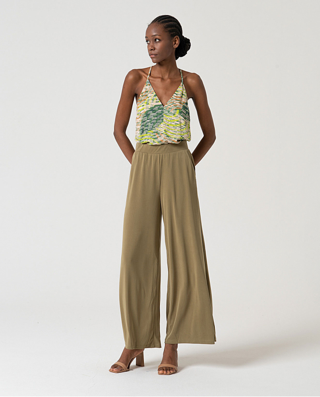 MU: Pantalón largo recto Kaki