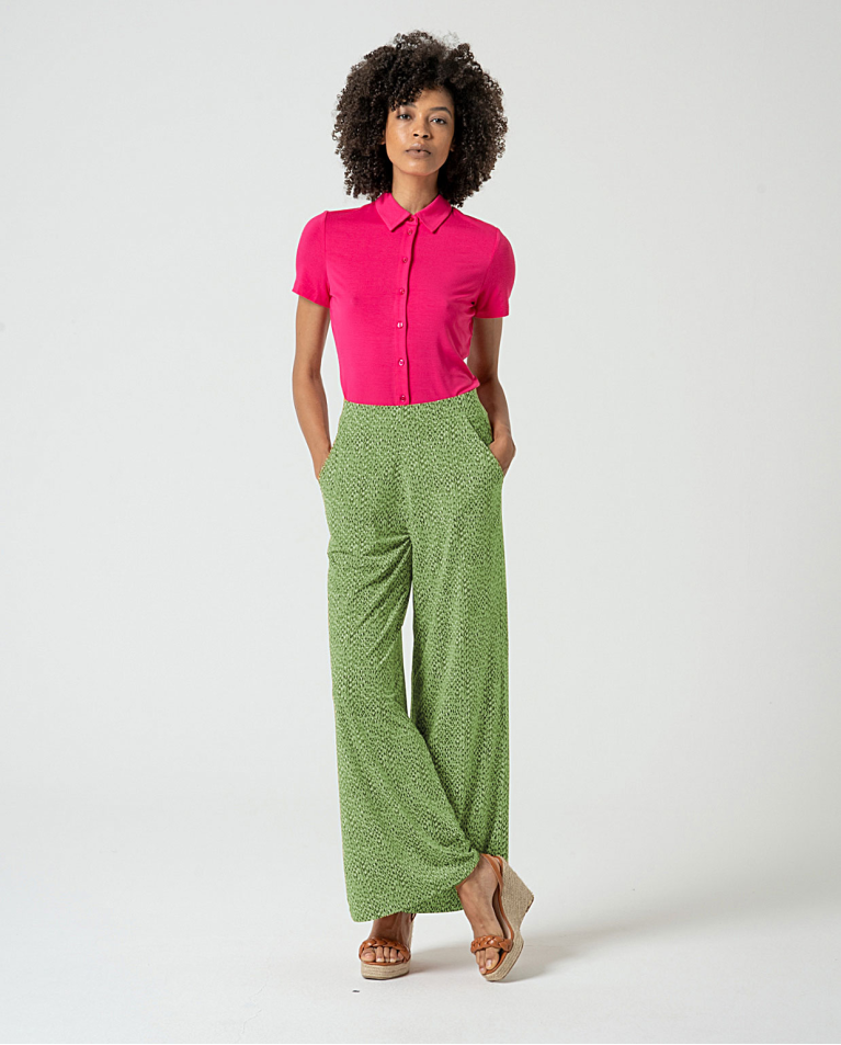 MU:Calça larga Verde ácido