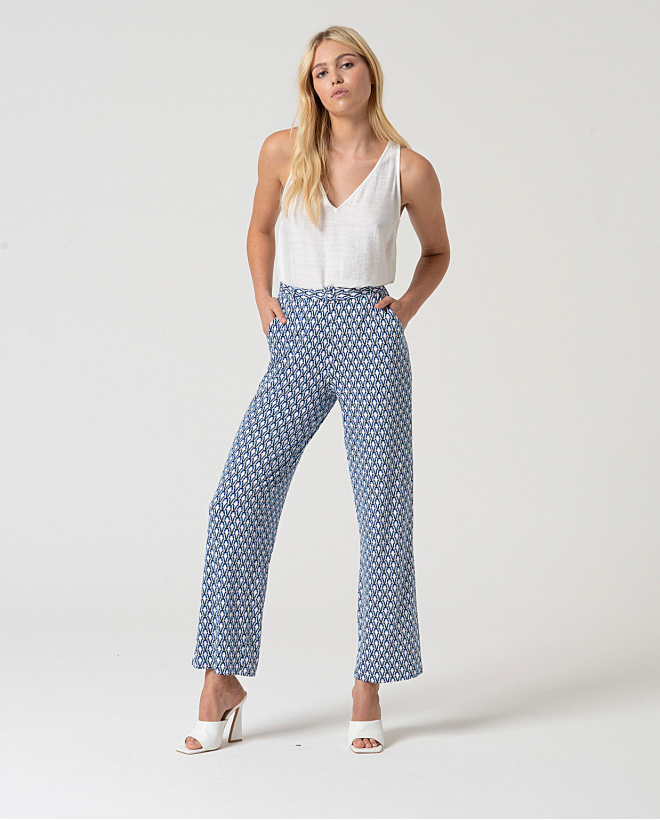 MU:Pants with belt Blue