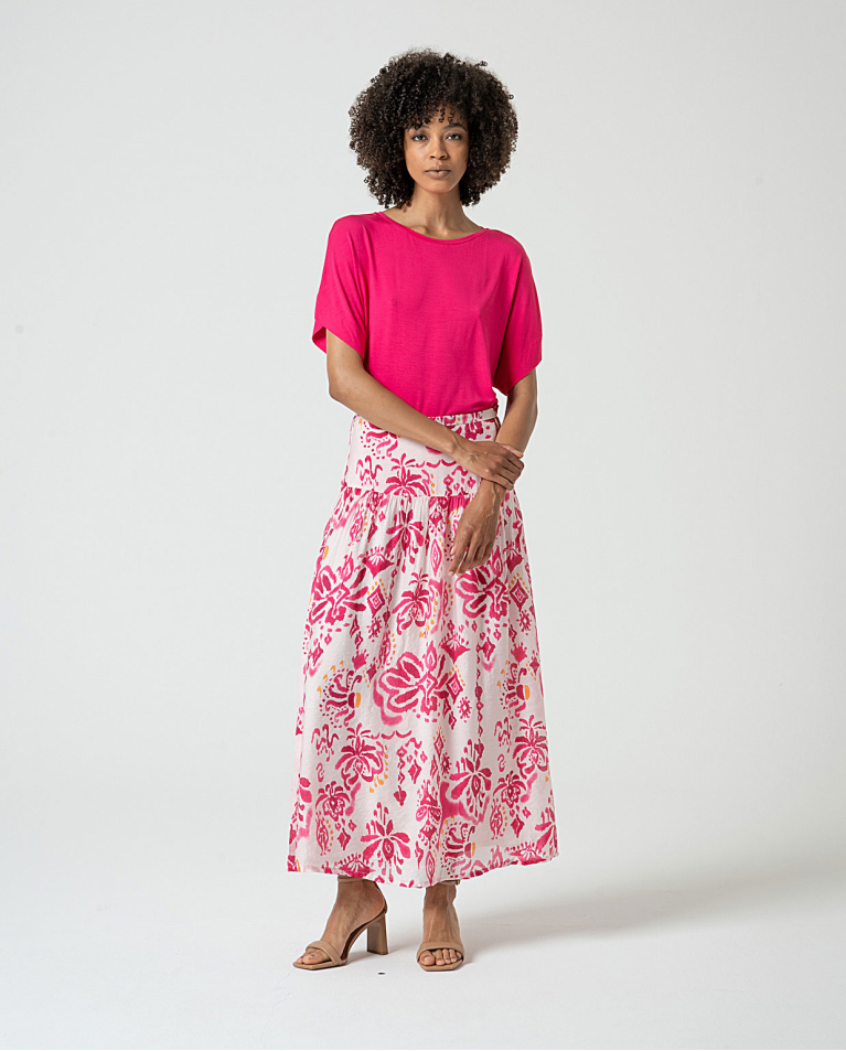 MU: Falda con vuelo Fucsia