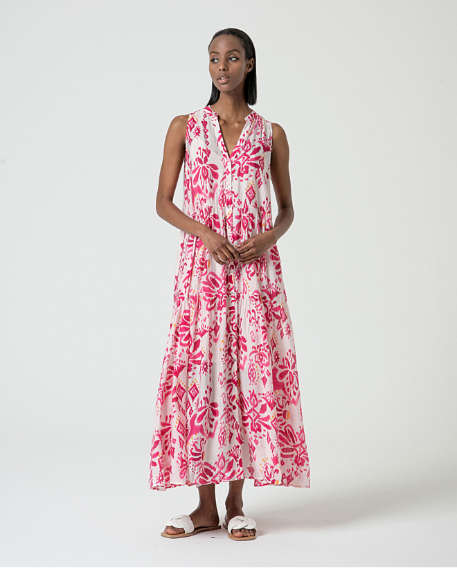 MU:Vestido longo Fúcsia