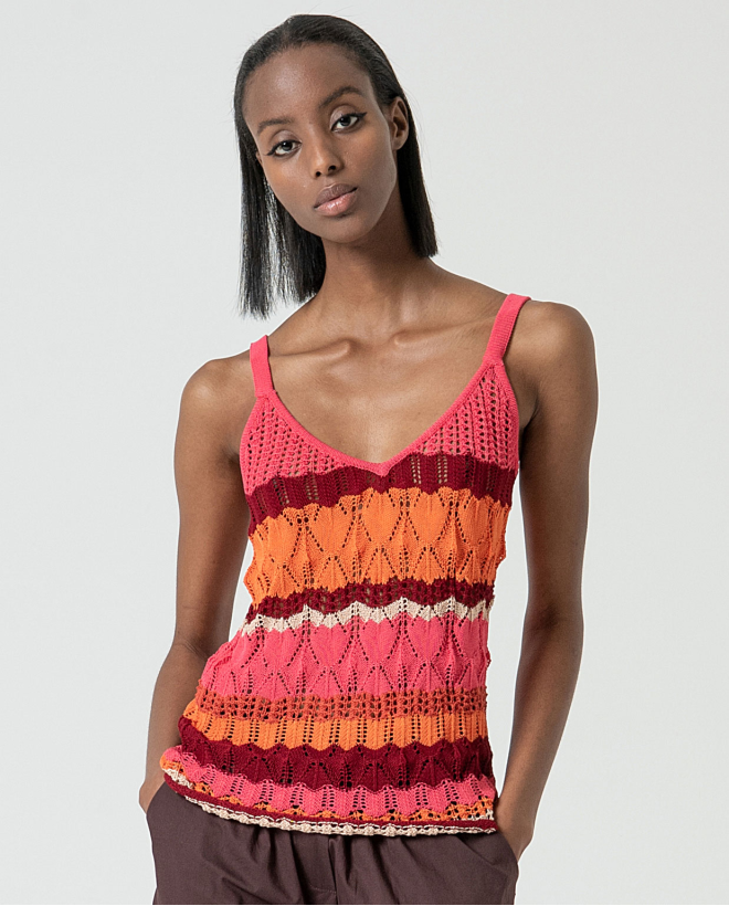 MU: Top tirantes de crochet Fucsia