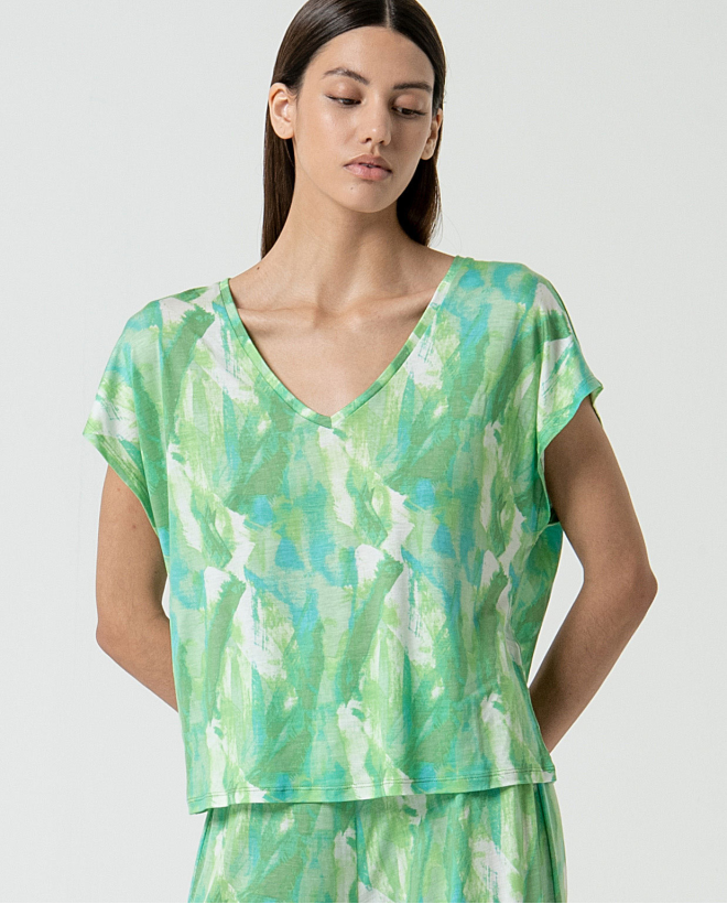 MU: Camiseta amplia con cuello pico Verde