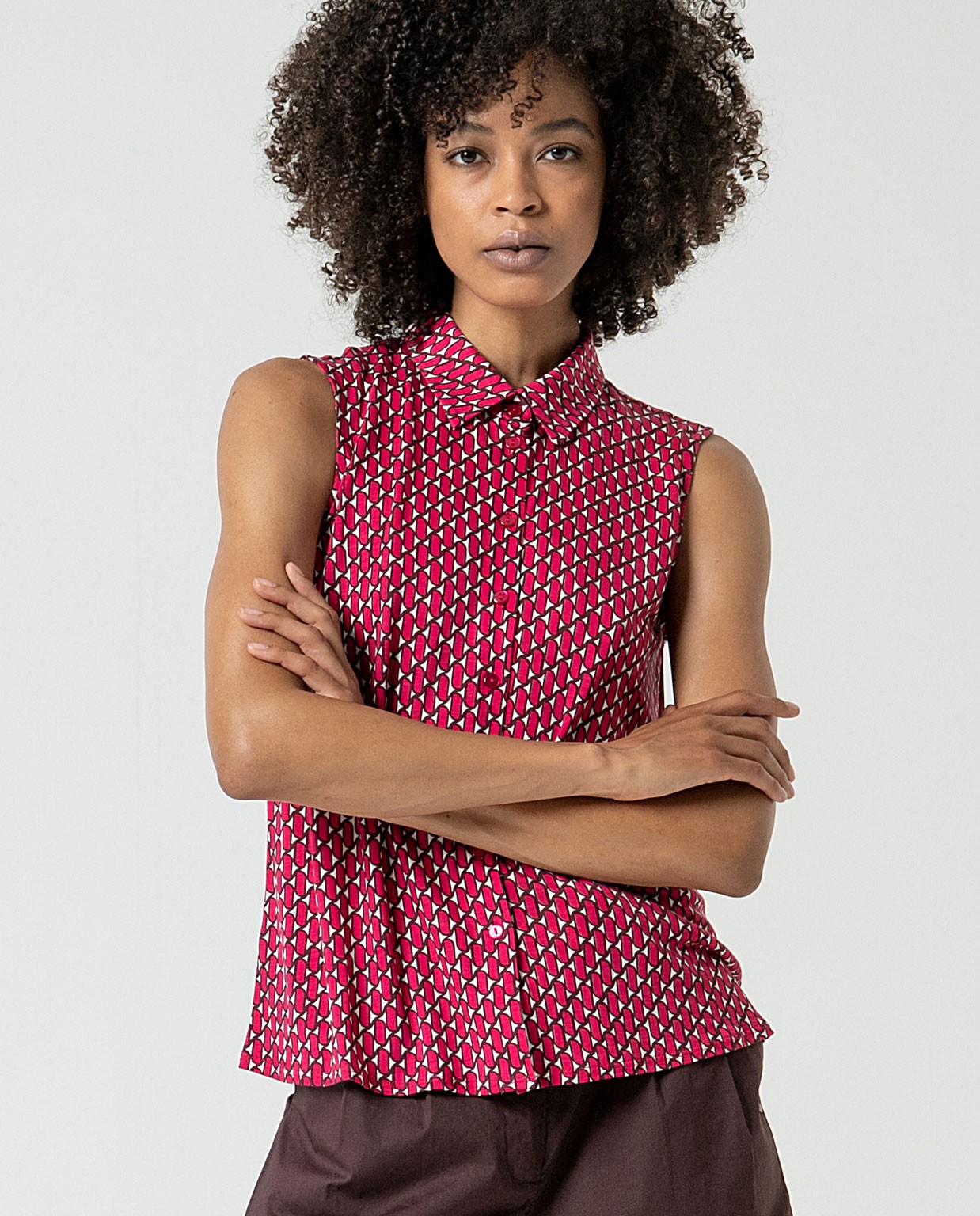 MU:Sleeveless shirt Fuchsia