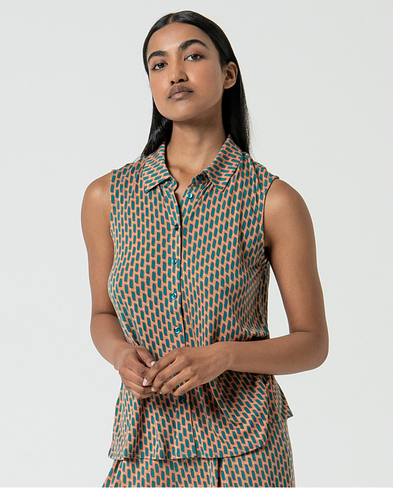MU:Sleeveless shirt Turquoise
