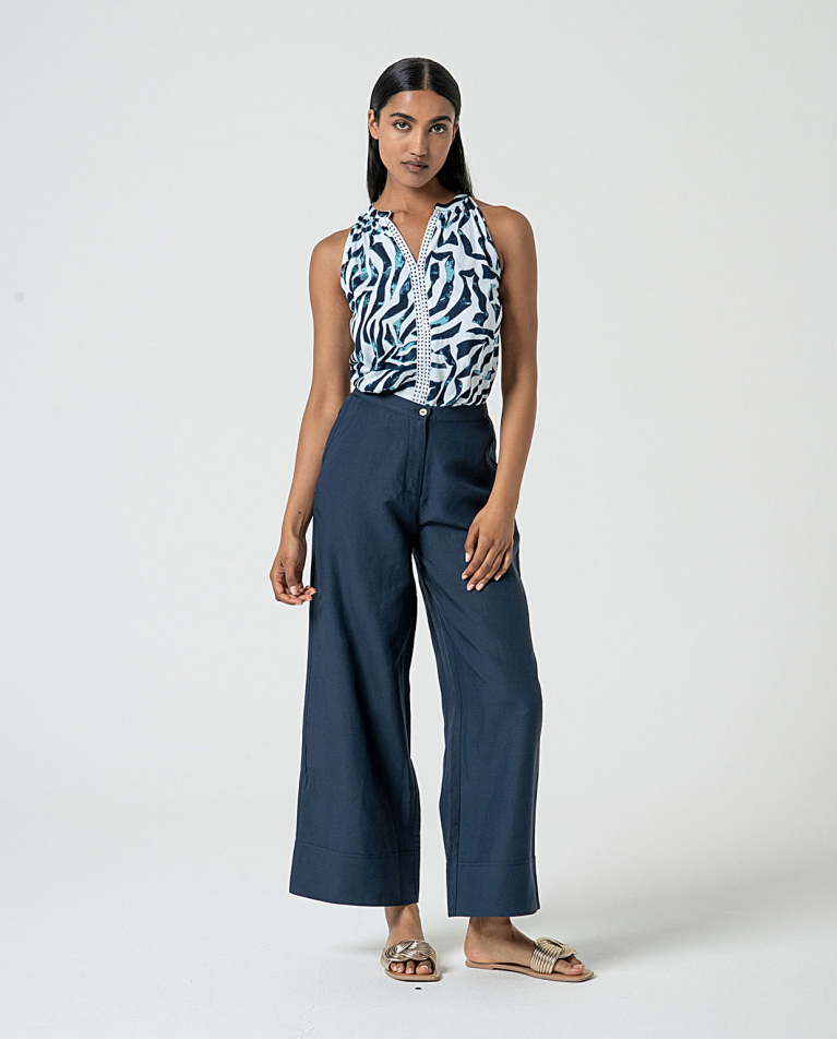 MU:Pants with Italian pocket Navy blue