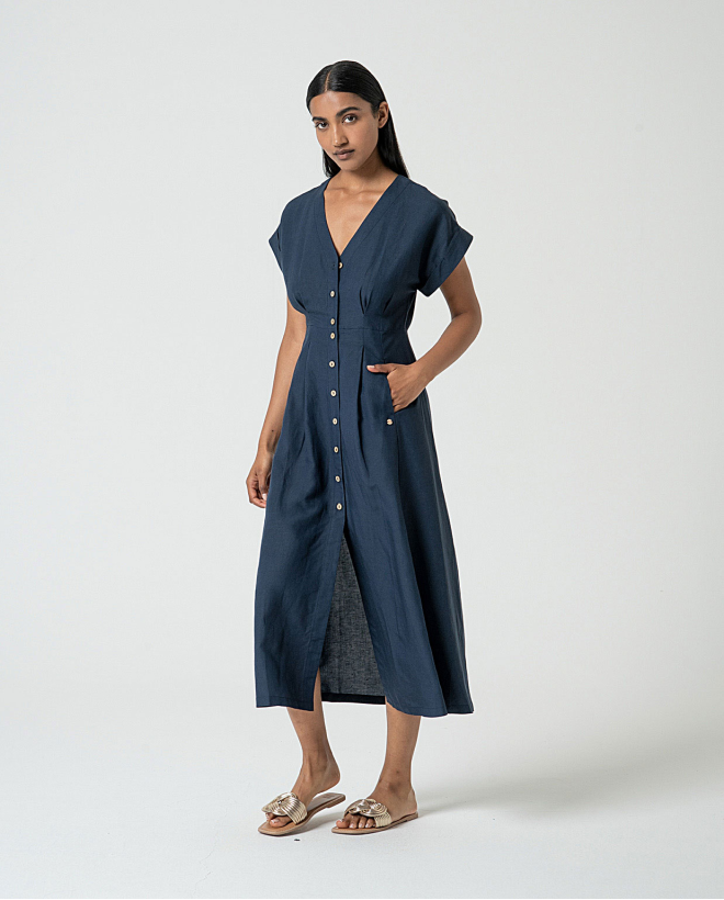 MU:Long midi shirt dress...