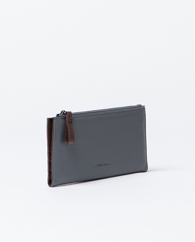 Cartera grande bicolor Gris