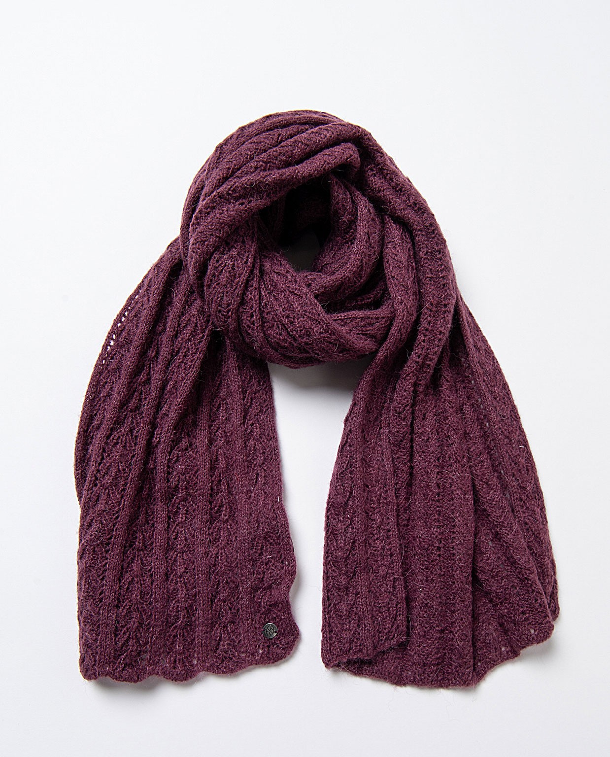 Warm and light tricot scarf Plum