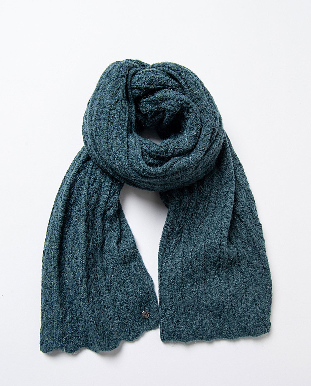 Warm and light tricot scarf Petrol blue