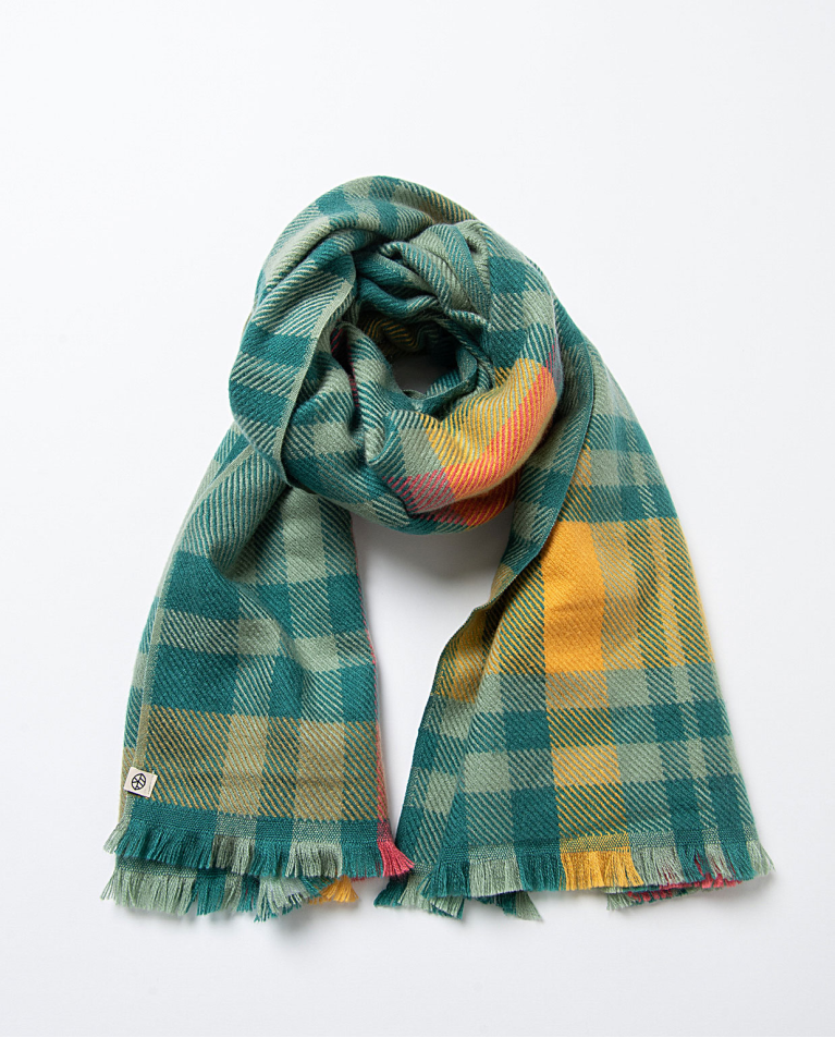 Bufanda de jacquard de cuadros Azul