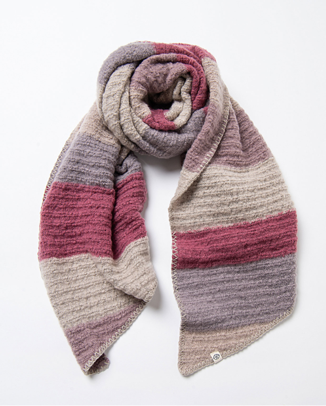 Bufanda tricot de rayas Gris