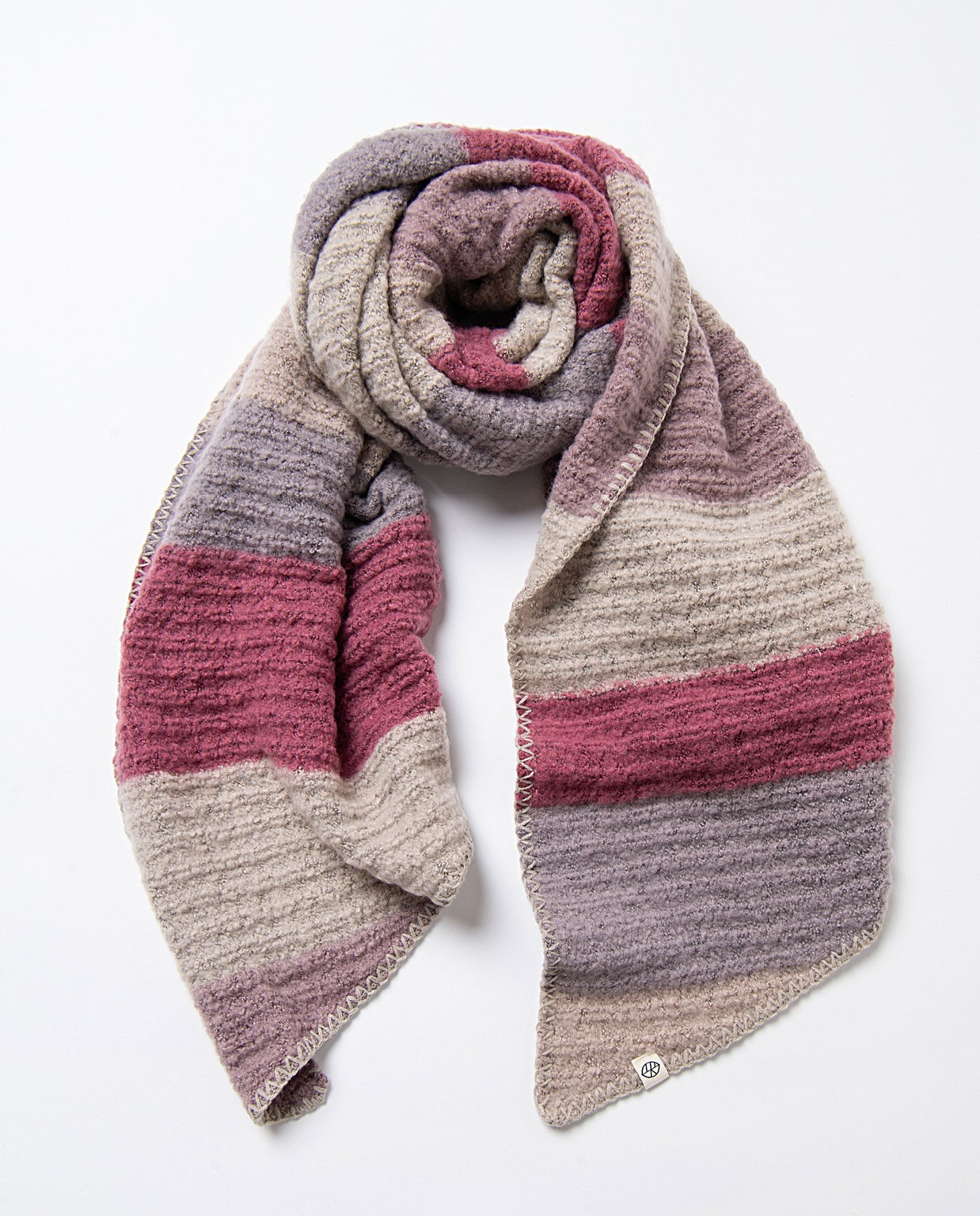 Striped tricot scarf Grey