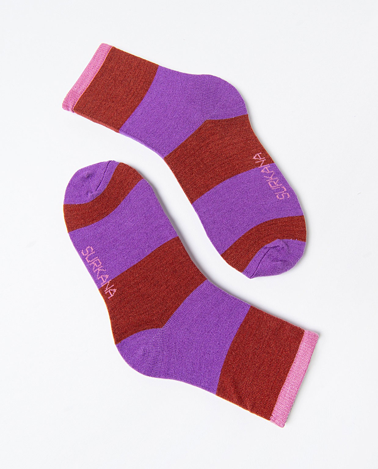 Jacquard mid-calf socks Purple