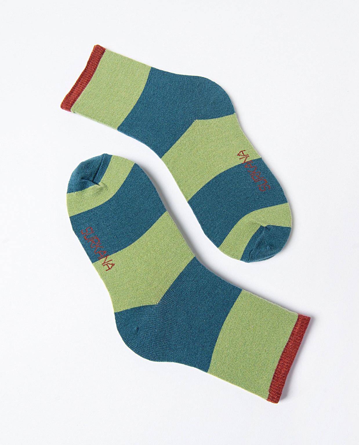 Jacquard mid-calf socks Petrol blue