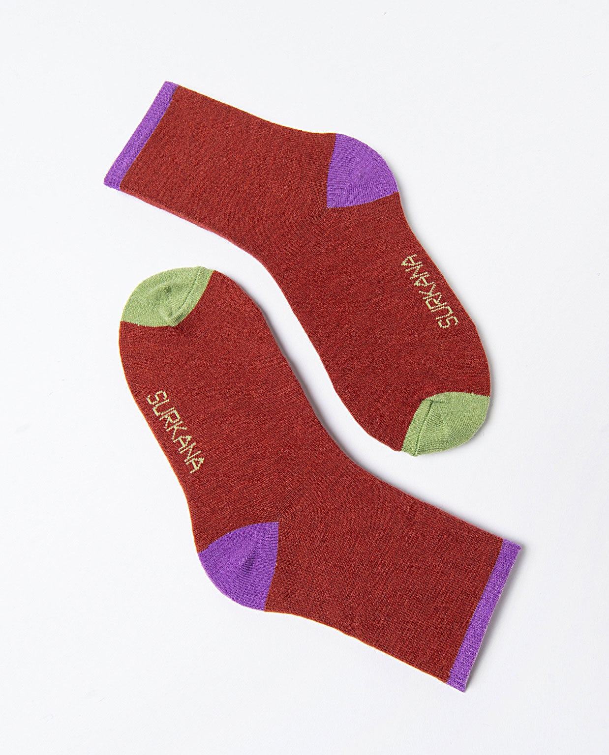 Jacquard mid-calf socks Brown