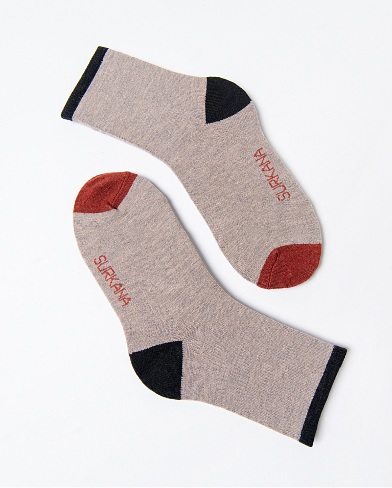 Jacquard mid-calf socks Grey