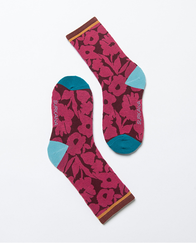 Printed jacquard socks Fuchsia