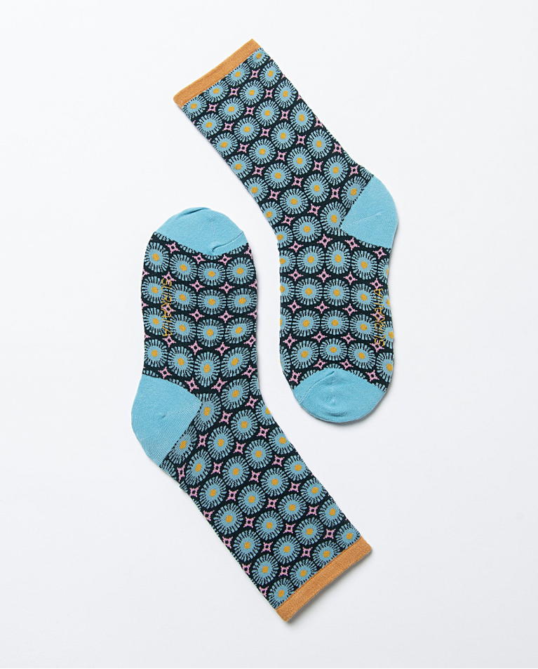 Printed jacquard socks Sky blue