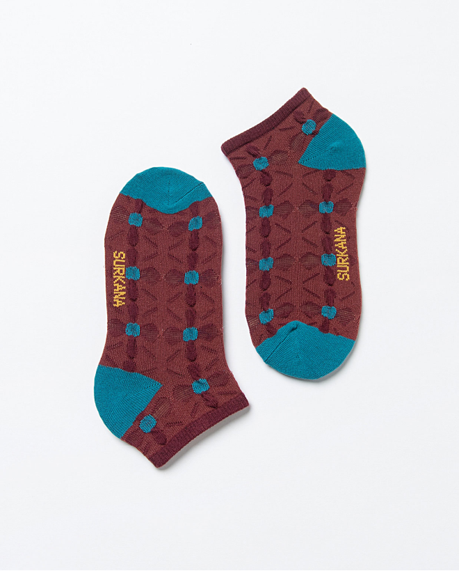 Short textured socks Maroon