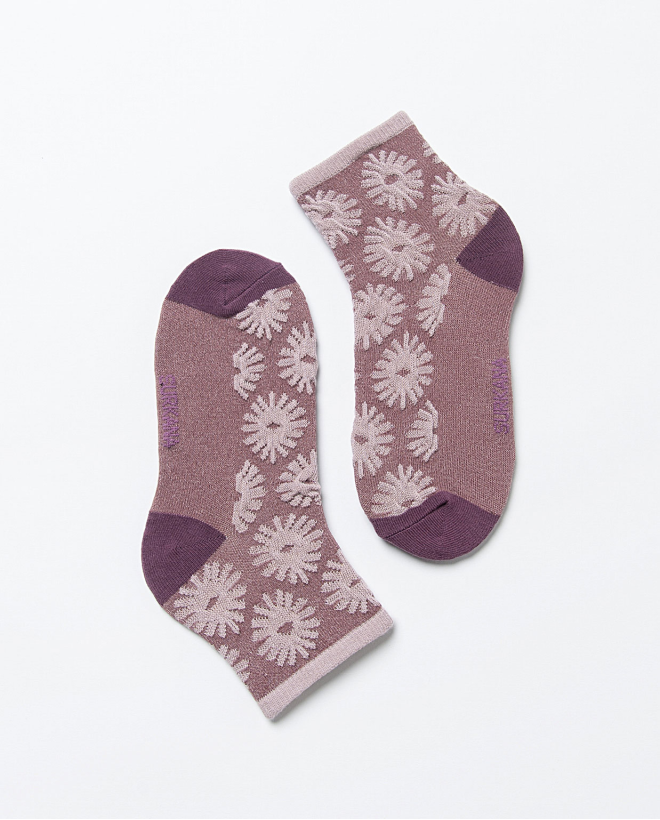 Short textured socks Lilac