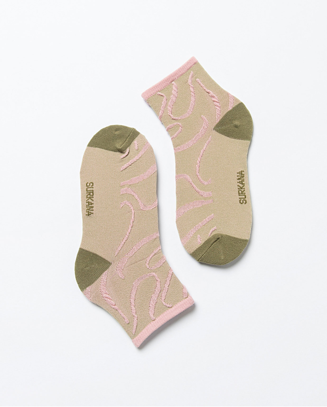 Short textured socks Green