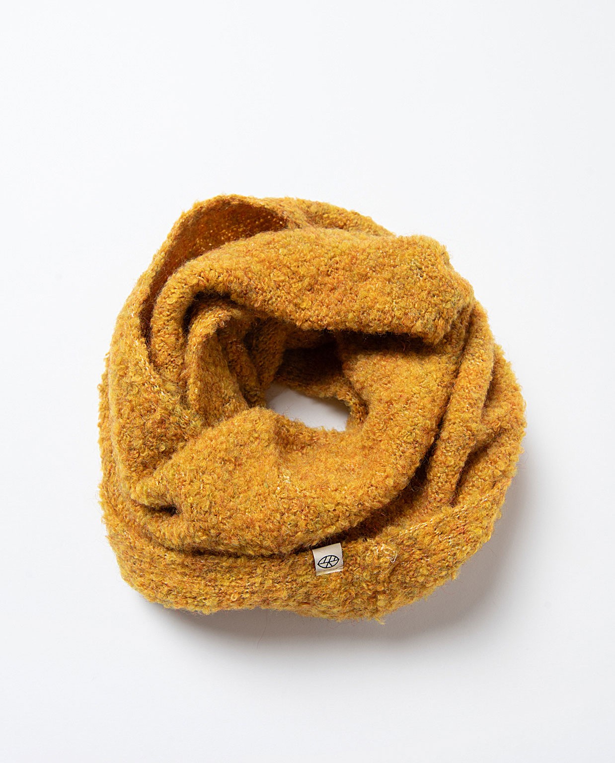 Cuello en tejido bouclé reciclado Mostaza