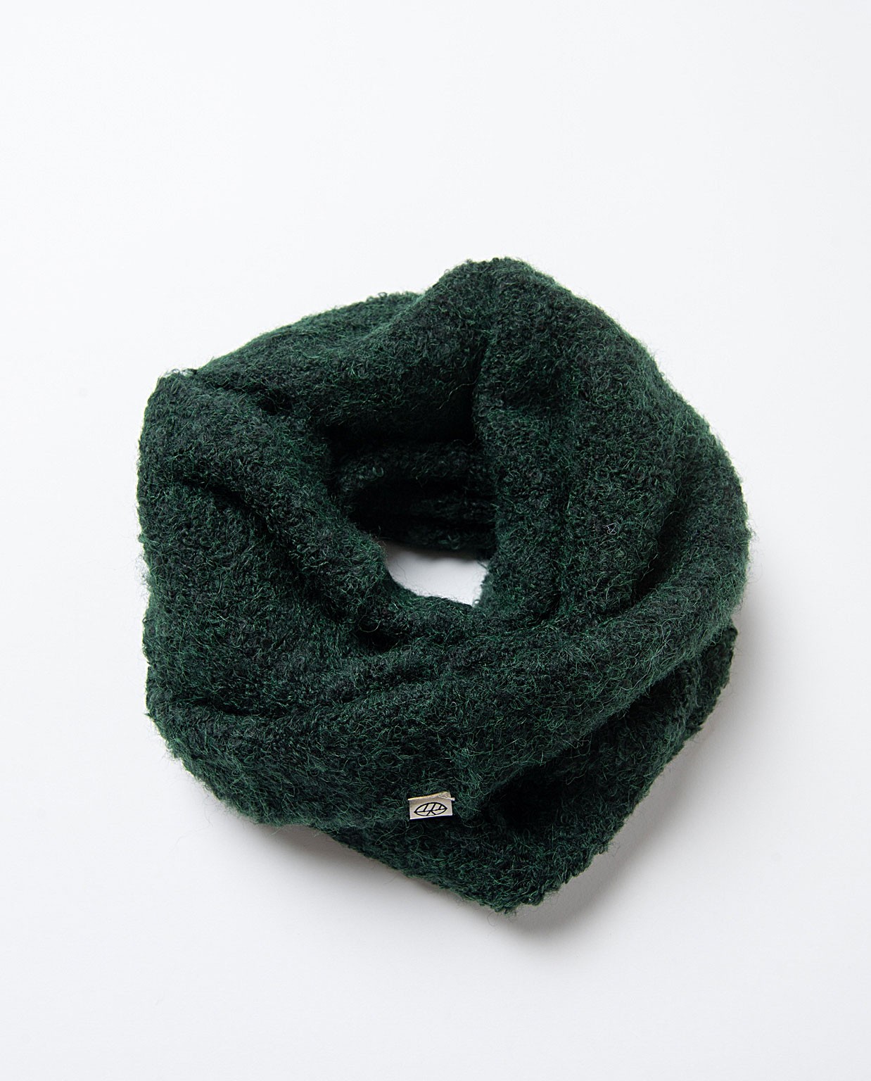 Cuello en tejido bouclé reciclado Verde Botella