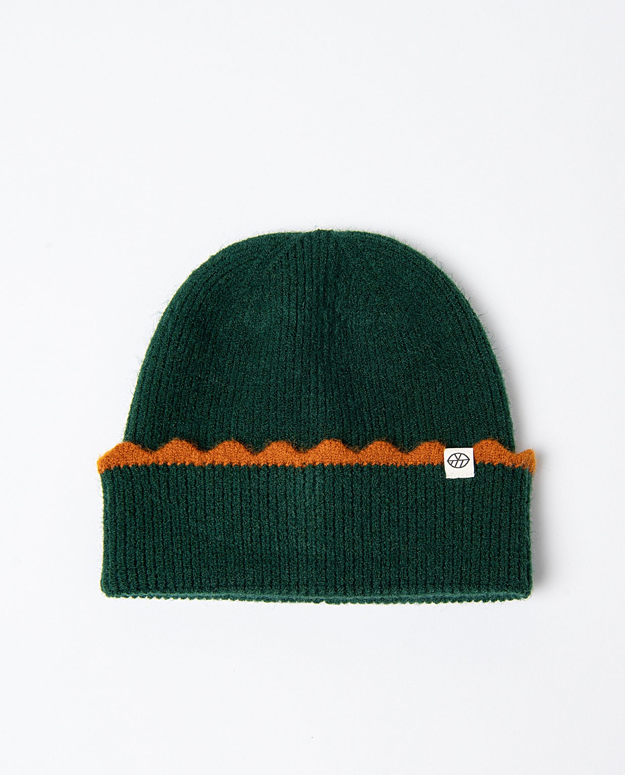 Knitted beanie with contrasting details Green