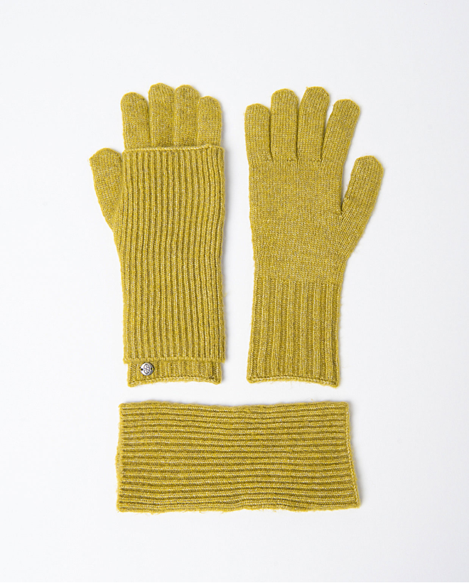 Guantes y mitones desmontables 2 en 1 Verde