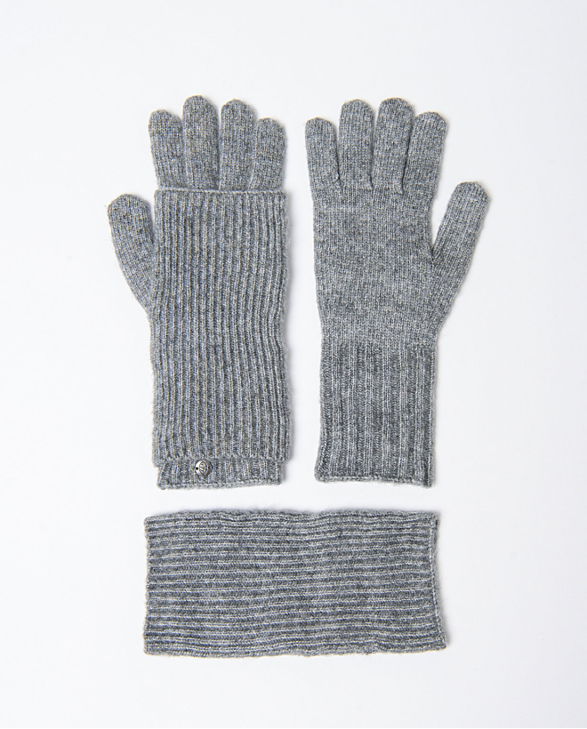 Guantes y mitones desmontables 2 en 1 Gris