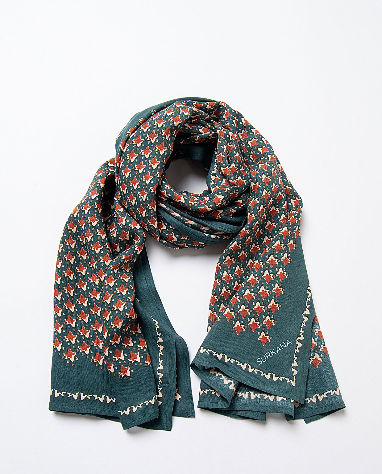 100% viscose scarf Bottle Green