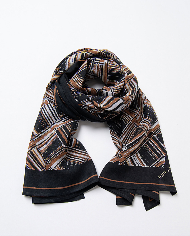 100% viscose scarf Black
