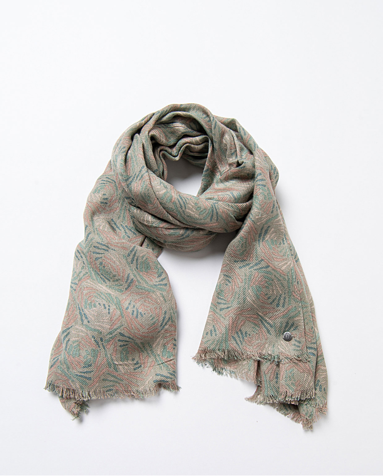 Lightweight wool blend scarf Khaki