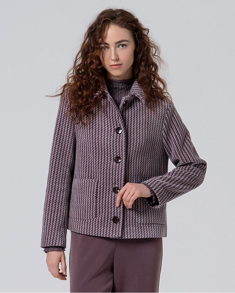Recycled polyester short jacket Powdery pink