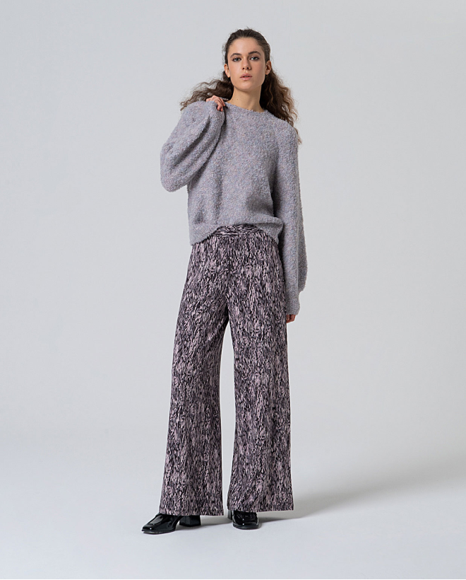 Pantalón fluido en viscosa ecovero Gris