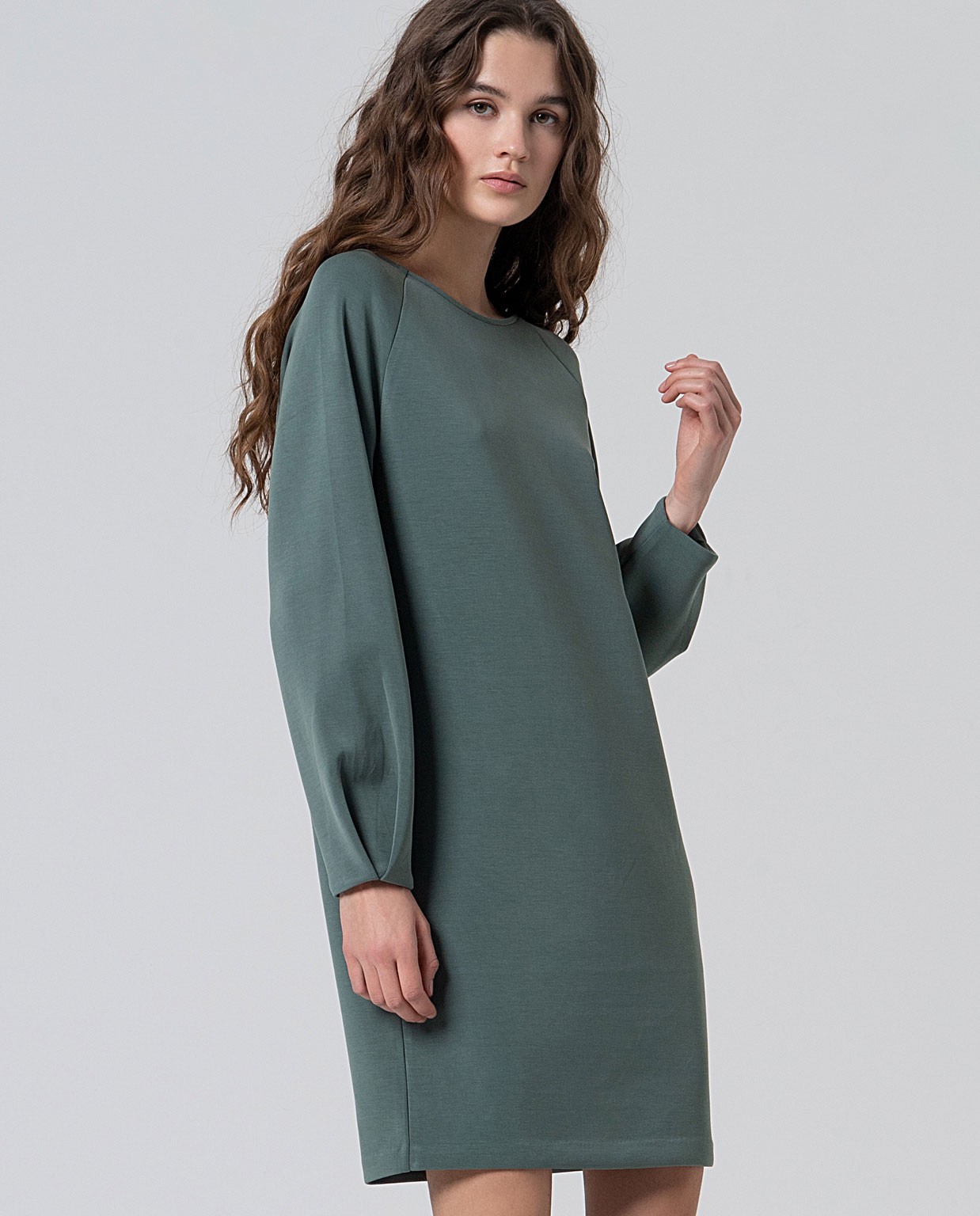 Short oversize modal dress Steel Blue