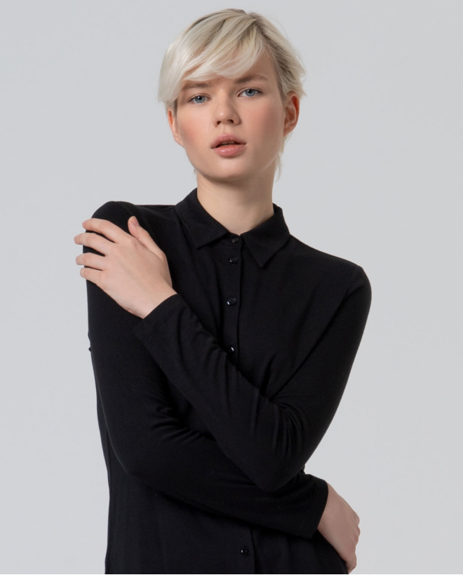 Camisa elástica y suave de bambú Negro
