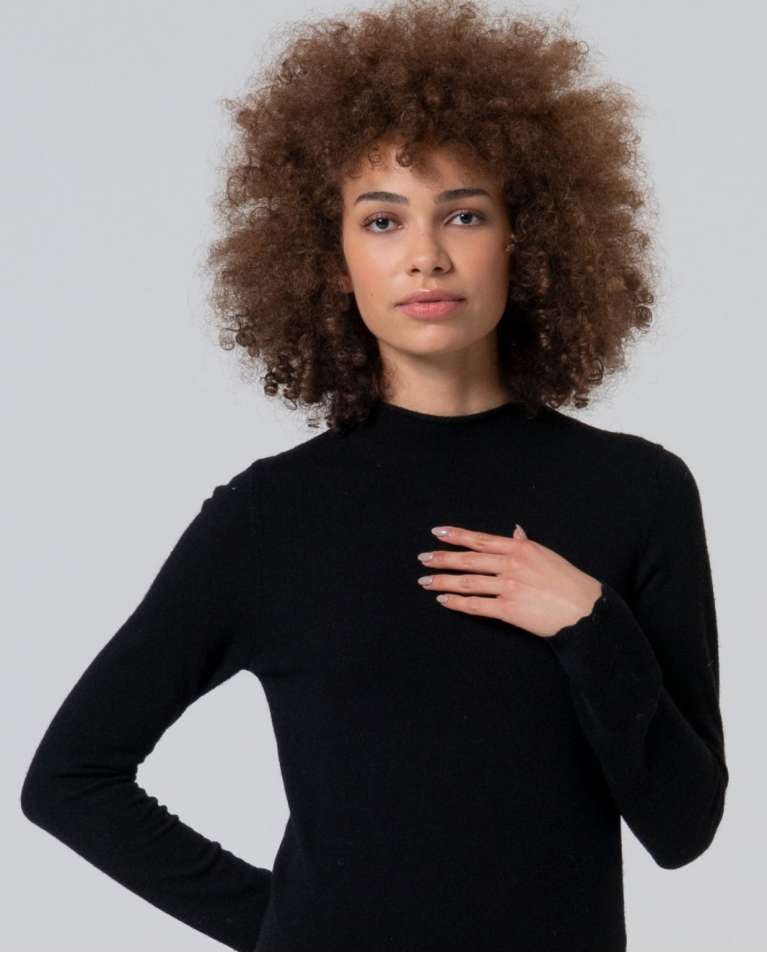 Jersey de punto cuello perkins Negro