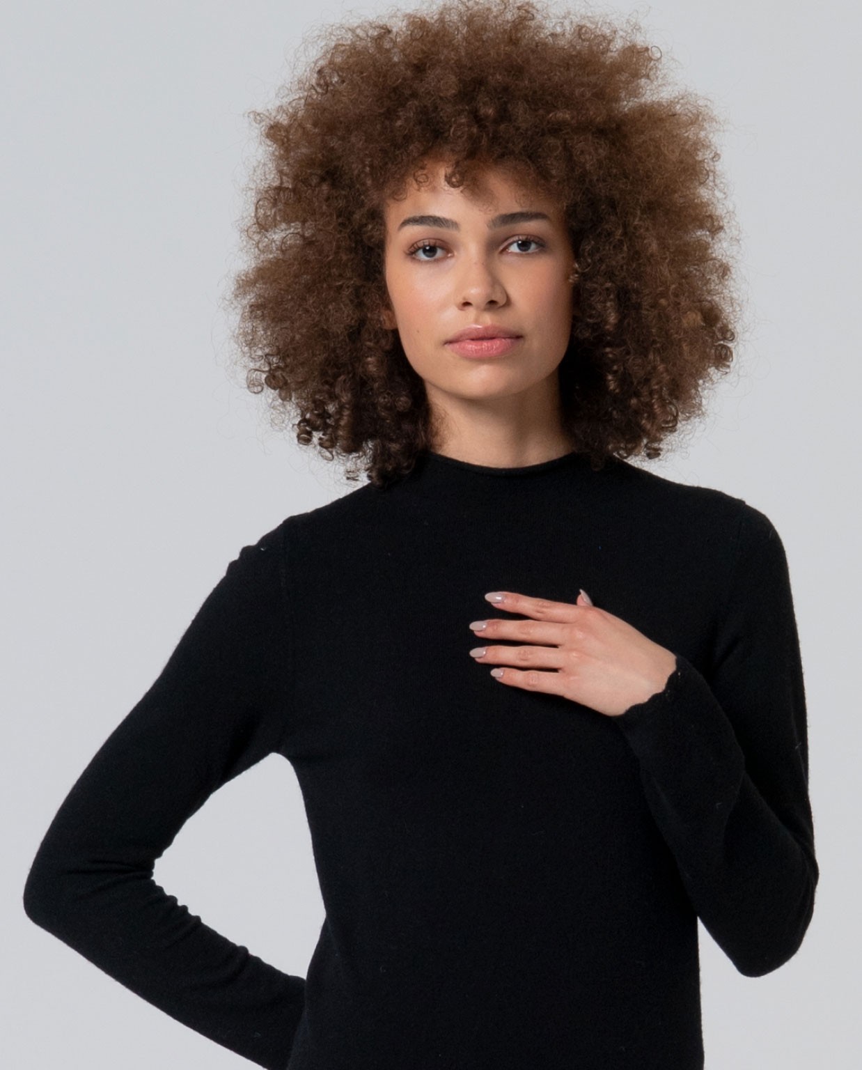 Jersey de punto cuello perkins Negro