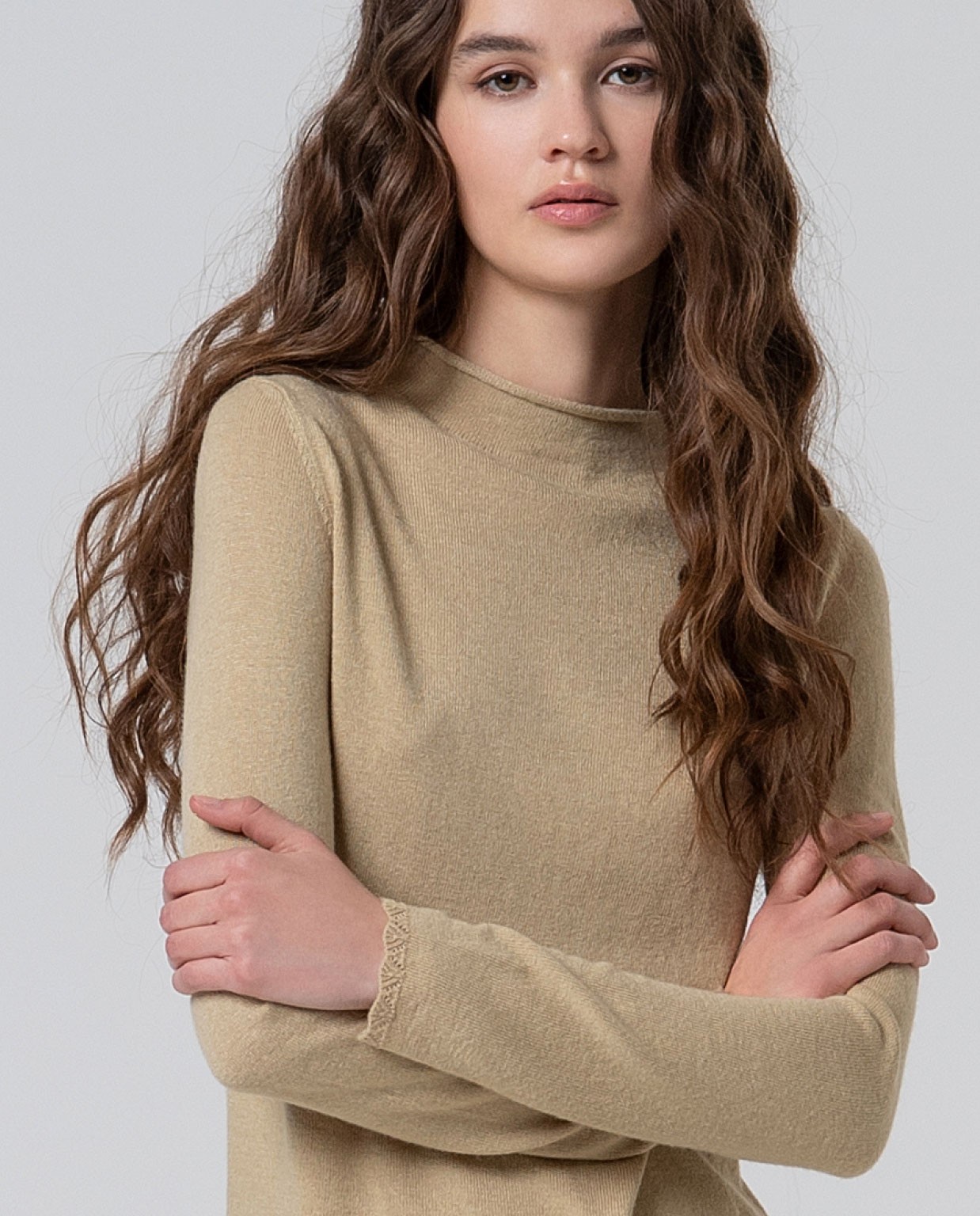Jersey de punto cuello perkins Crudo