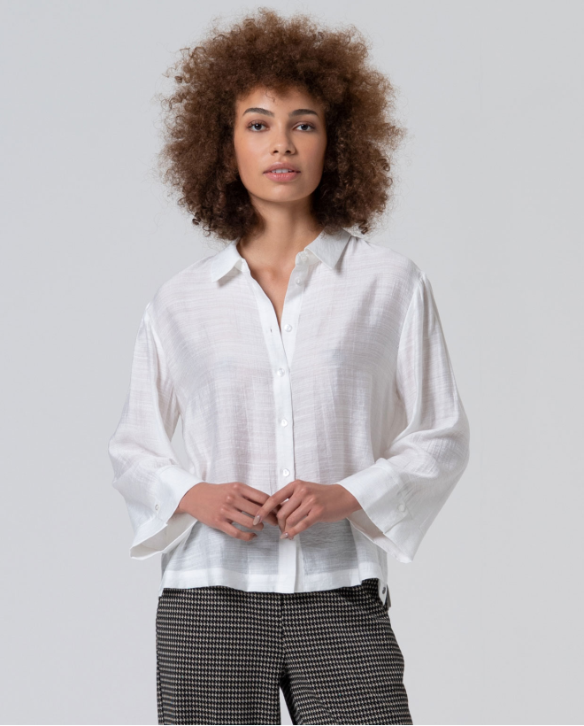 Camisa oversize manga campana Blanco