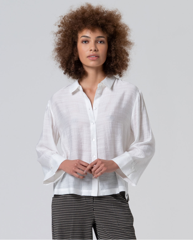 Camisa oversize manga campana Blanco