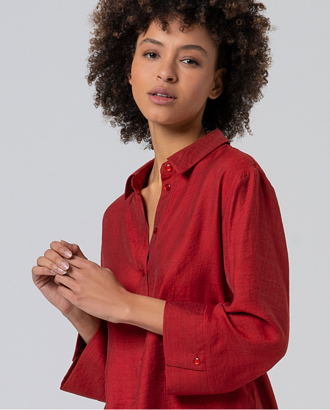 Camisa oversize manga campana Teja Claro