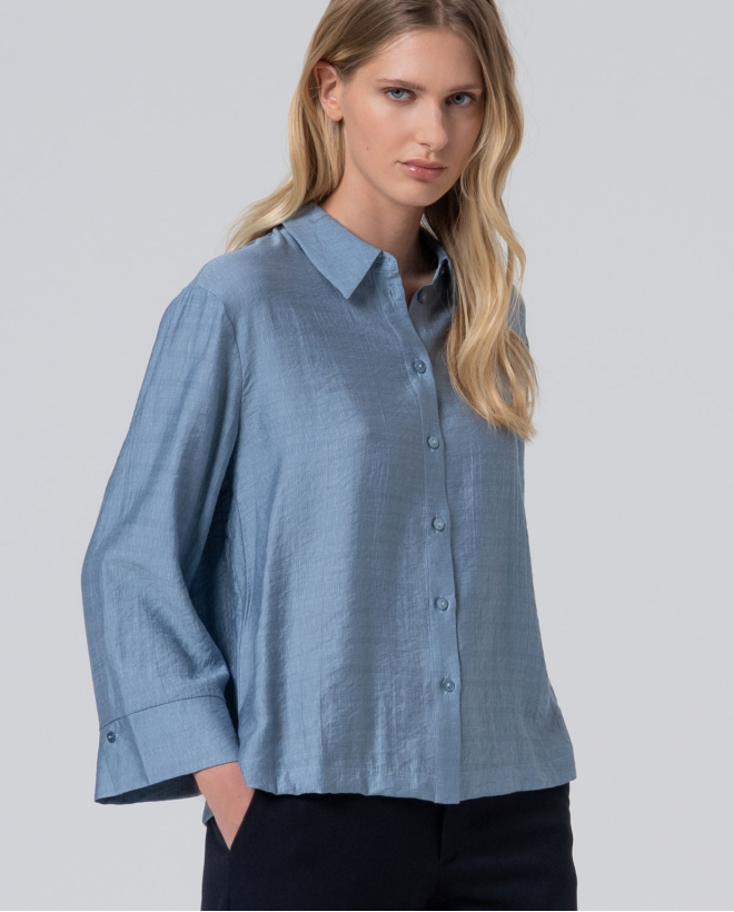 Camisa oversize manga campana Gris