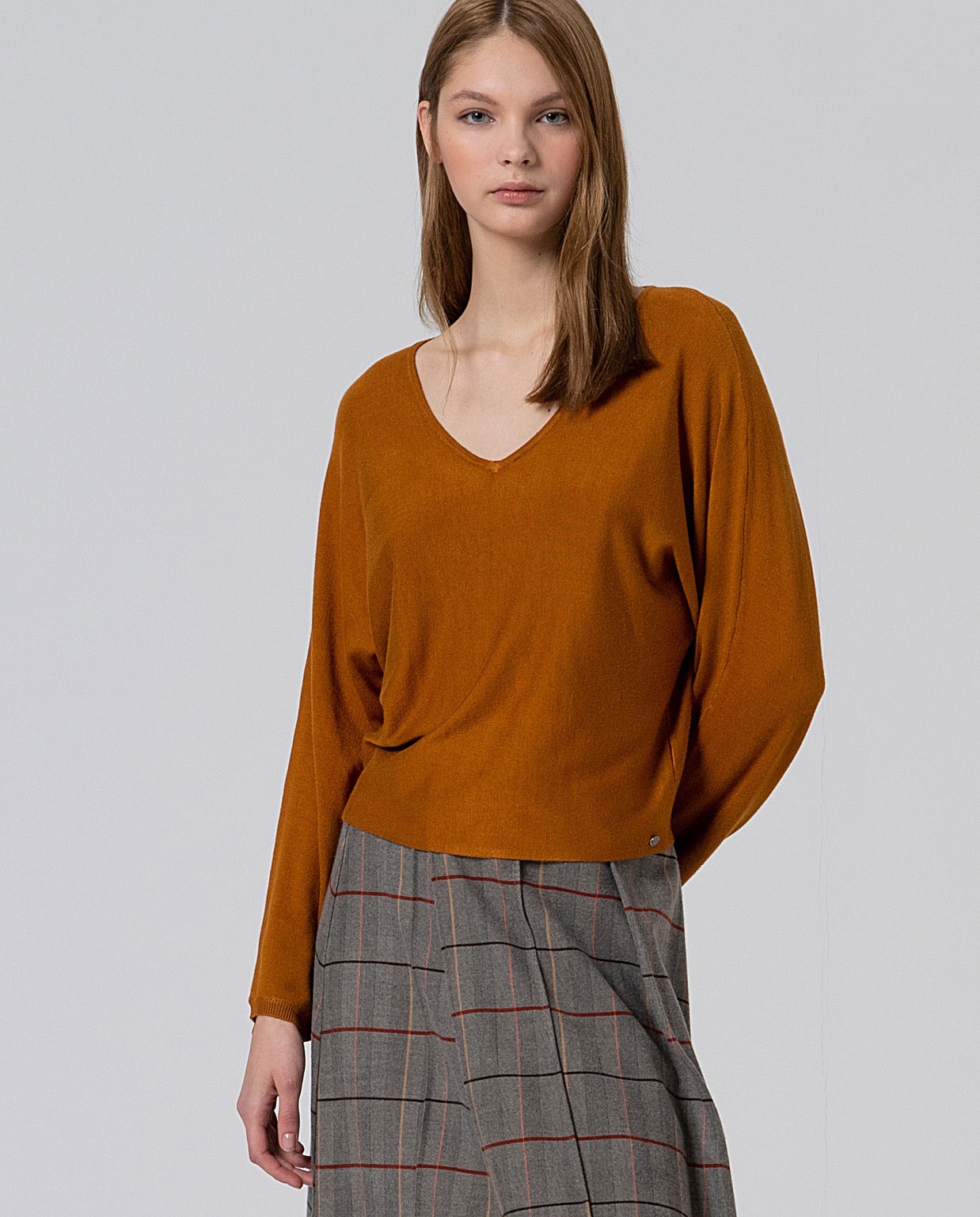Jersey ancho de manga japonesa Ocre