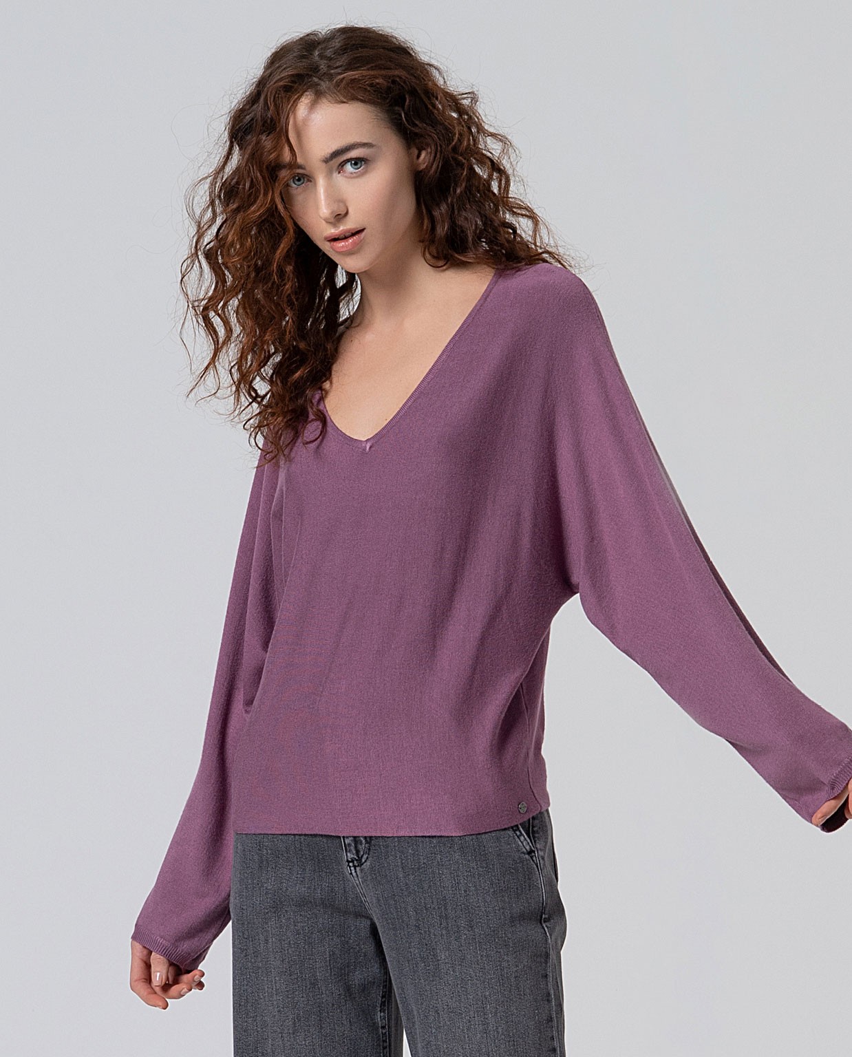 Wide Japanese sleeve sweater Powdered Mauve
