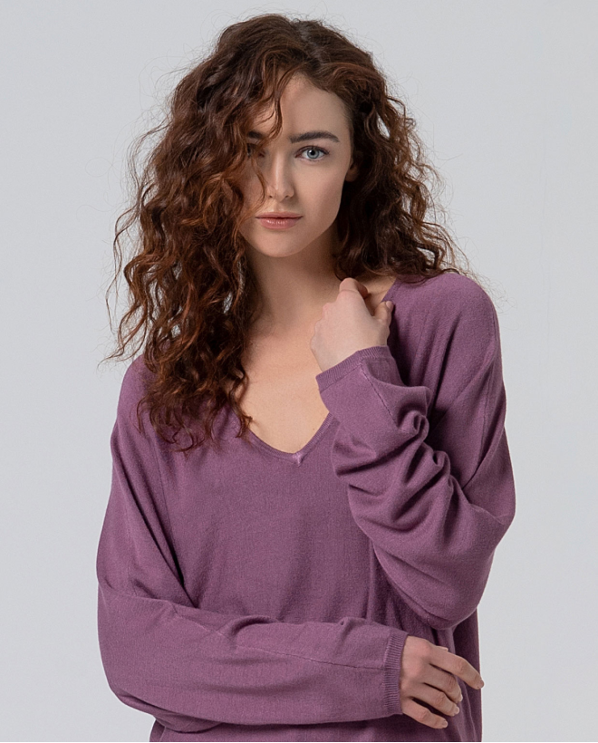Jersey ancho de manga japonesa Malva Empolva