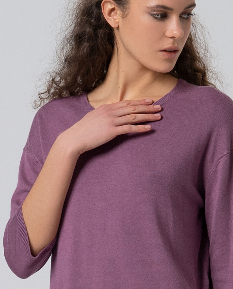 Jersey de punto manga 3/4 Malva Empolva