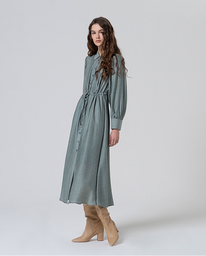 Vestido camisero midi de...